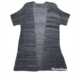 Eileen Fisher Cardigan Open Long Small/Medium Black Gray Classic Lovely